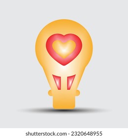 3d design icon heart symbol love. Vector illustration