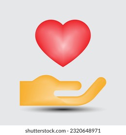 3d design icon heart symbol love. Vector illustration