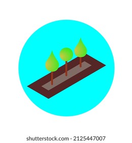 3d design illustration of trees with various shapes