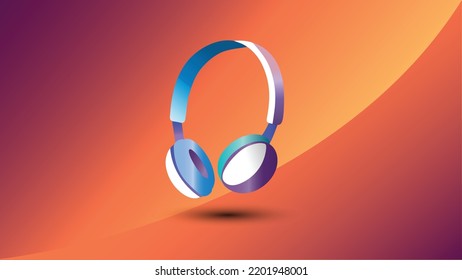 3d design of a multiple color headphone for marketing advertisement. new design.