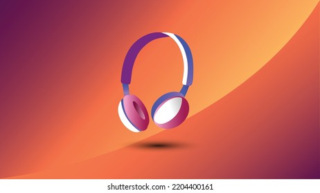 3d design of a multiple color headphone for marketing advertisement. new design.
