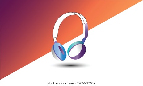 3d design of a multiple color headphone for marketing advertisement. new design.