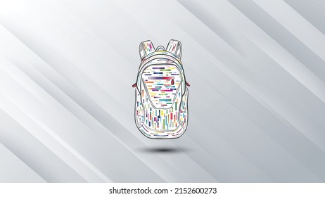 3d design of a multiple color strip bag for marketing advertisement.