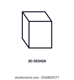 3d design outline icon.  Thin line icon from education collection. Editable vector isolated on white background