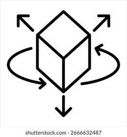 3D Design Outline Icon Vector Illustration