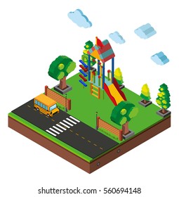 3D-Design für Spielplatz und Straßengrafik