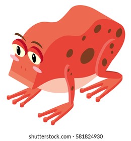 3D design for red frog illustration