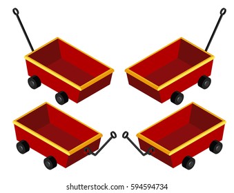 3D design for red wagons illustration