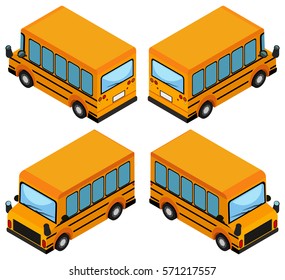 3D design for school bus illustration