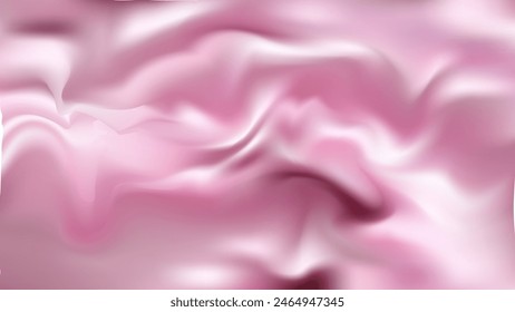 3d design with silk texture cloth background. Lilac silk drapery. Luxurious satin fabric. Product advertising design. Vector realistic illustration.