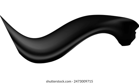 3d design with silk texture cloth background. Flying fabric black. Luxurious satin fabric. Product advertising design. Vector realistic illustration.