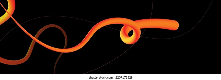 3D design with smooth gradient shapes. Three-dimensional twisting lines in space. Futuristic design for websites and applications, for screensavers, wallpapers, covers and posters