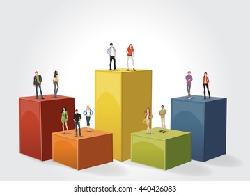 3d design of a text box frame background with business people.

