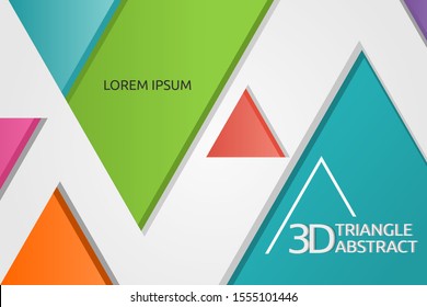 3D design triangle template infographic