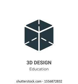 3d design vector icon on white background. Flat vector 3d design icon symbol sign from modern education collection for mobile concept and web apps design.