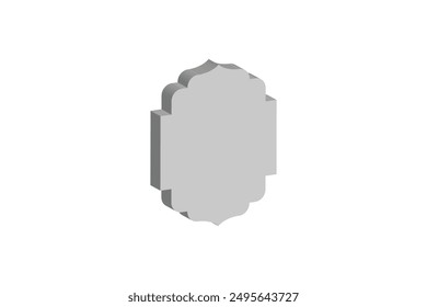 3D design vintage frames and labels vertical horizontal  vector illustration isolated on white editable background