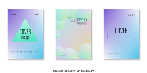 3d Design. Violet Abstract Set. Holographic Poster. Memphis Banner. Geometric Elegant Elements. Cyberpunk Space Collection. Gradient Background. Pink 3d Design