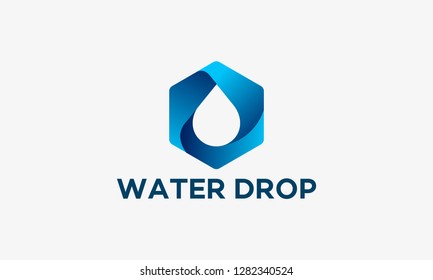 3D design Water Drop Logo template designs, vector illustration