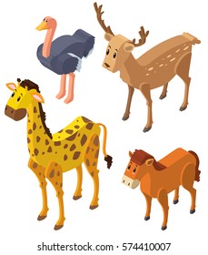 3D design for wild animals illustration