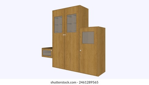 3d design of wooden cabinet