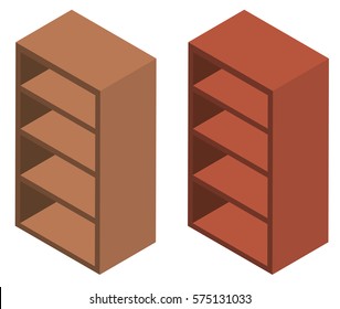 3D design for wooden shelves illustration