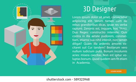 3D Designer Conceptual Banner