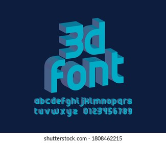 3D designer font set in vector format