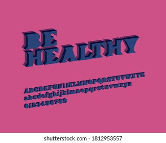 3D designer font set in vector format