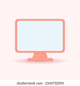 3d desktop realistic icon vector concept. Trendy modern design illustration isolated