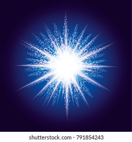 3D detailed illustration of a drop of water. Blue background.detergent background