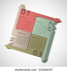 3d diagram with arrows and place for text