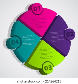 3d diagram with bubble grades and place for text