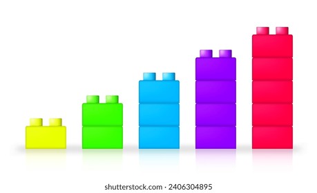 Diagrama 3D O Gráfico Con Ladrillos De Bloques De Juguete. Vector EPS10