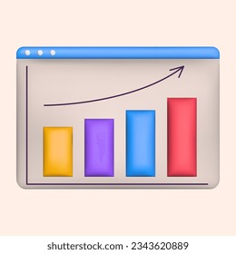 3D diagram design. Social media marketing concept. Vector render illustration