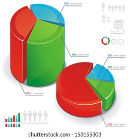 Diagrama 3D con espacio para añadir texto. Gráfico de información empresarial. Símbolos web abstractos del vector