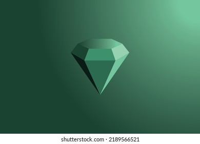 3D DIAMOND GREEN VECTOR ILUSTRATION FREE DOWNLOAD