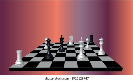 3d different chess pieces.  Chess Set. Games and entertainment. 