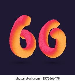 3D Digit 60 multi colour gradient digit icon vector template.
