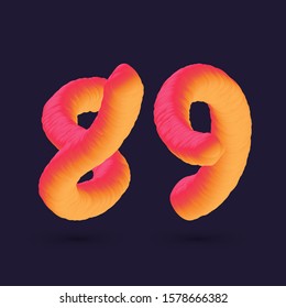 3D Digit 89 multi colour gradient digit icon vector template.
