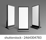 3D Digital Ad Info Monitor. Front And Side View. EPS10 Vector