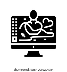 3d digital art glyph icon vector. 3d digital art sign. isolated contour symbol black illustration