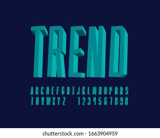 3D Digital font set in vector format