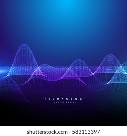 Malla iluminada digital 3d en estilo tecnológico