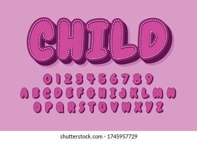 3 d tipo de letra digital con número de alfabeto completo y símbolo