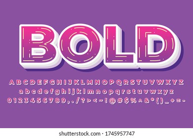 3 d tipo de letra digital con número de alfabeto completo y símbolo