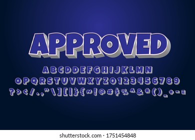 3D-Schriftart mit vollständiger Buchstabennummer und Symbol