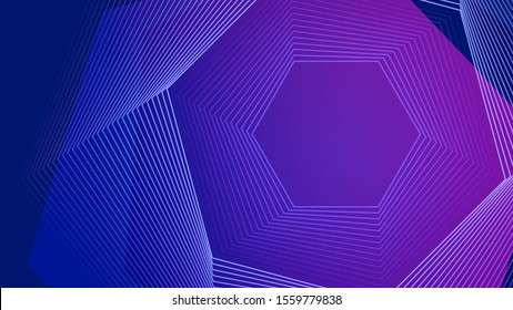 3d digital lines. Abstract color gradient background. Blue vector design. Technology illustration with polygon shapes. Geometric lines and colorful backdrop.