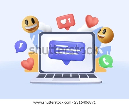 3D Digital Marketing, web analytics and marketing social media platform concept. 3d vector illustration isolated on blue