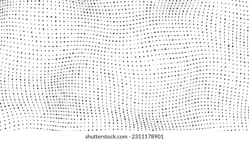 3d digital wave on white background. Technology wave. Flow digital structure. Cyber technology background. Vector Illustration.