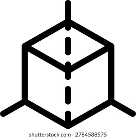 3D dimension geometric cube for spatial modeling and architecture plan icon